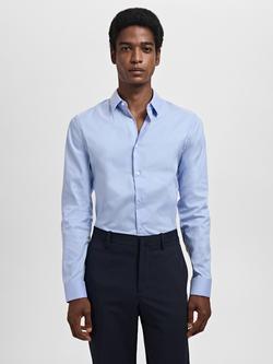 Mango Emotion Cotton Blend Shirt, Pastel Blue