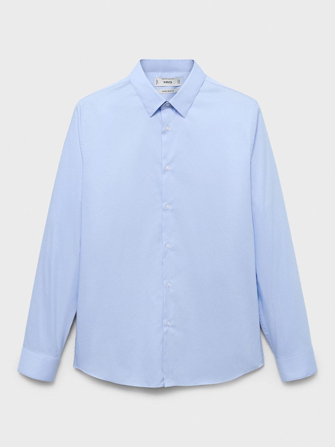 Product image 3 of 8, which shows Mango Emotion Cotton Blend Shirt, Pastel Blue, XL