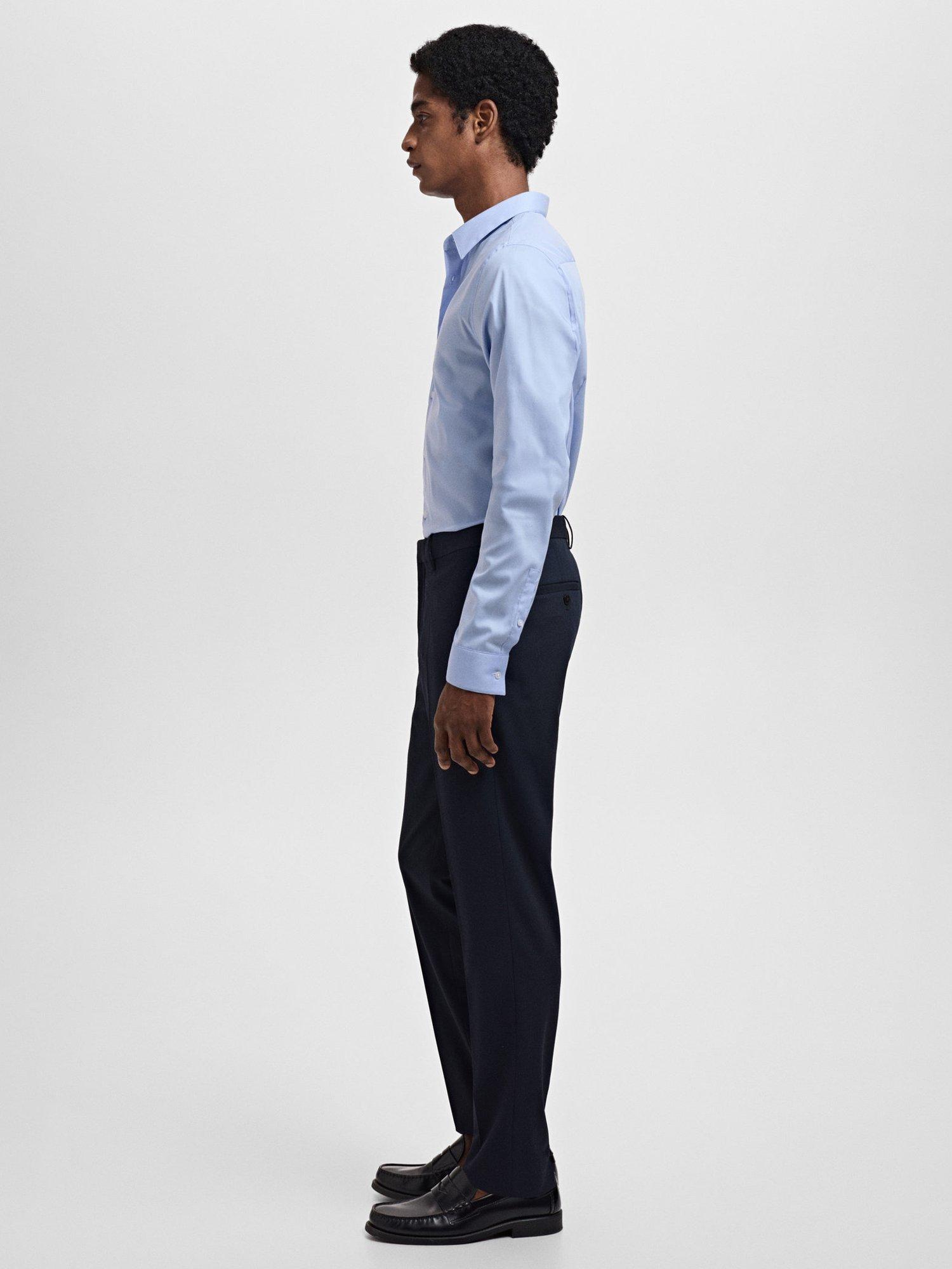 Product image 7 of 8, which shows Mango Emotion Cotton Blend Shirt, Pastel Blue, XL