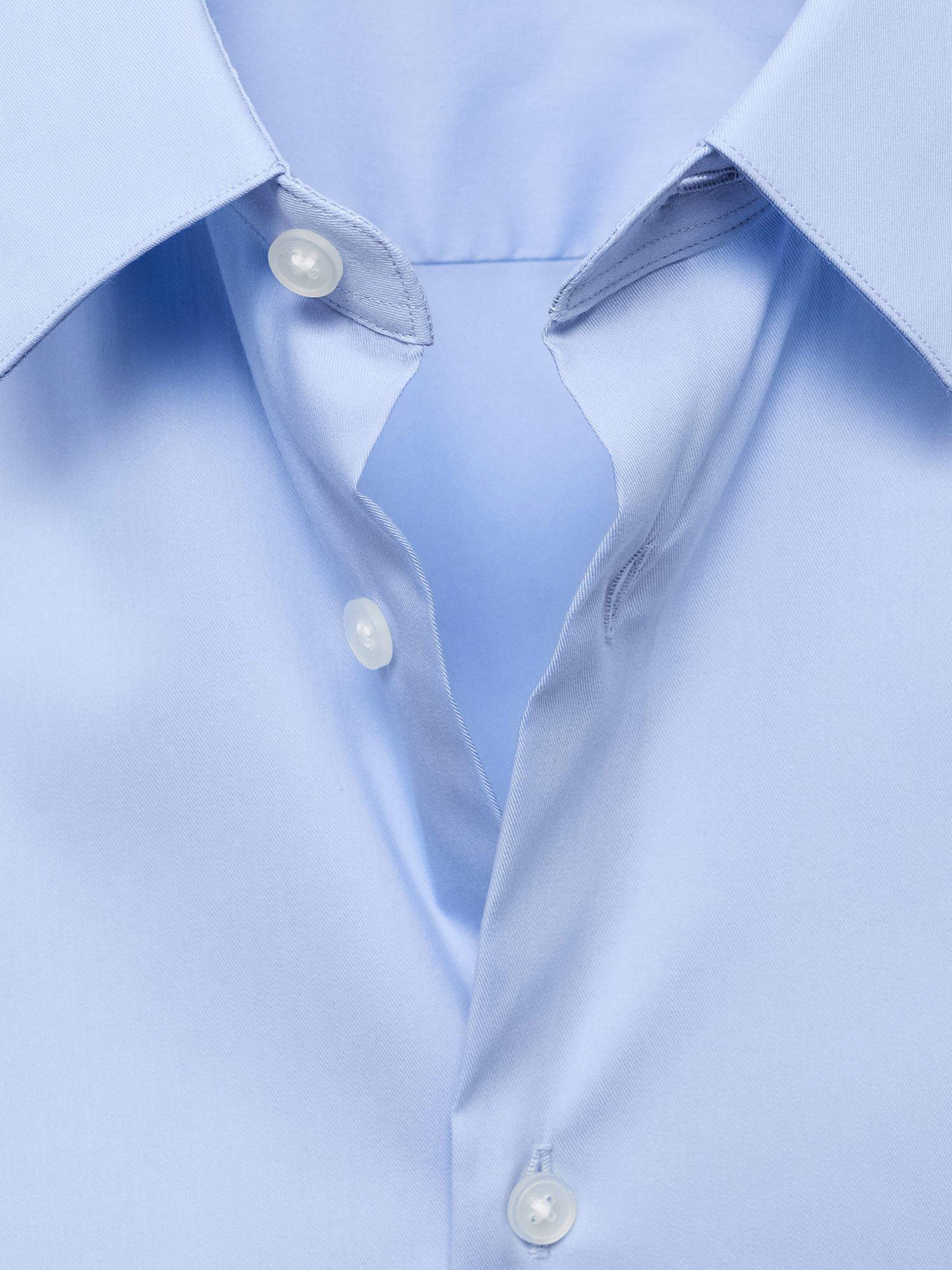 Product image 8 of 8, which shows Mango Emotion Cotton Blend Shirt, Pastel Blue, XL