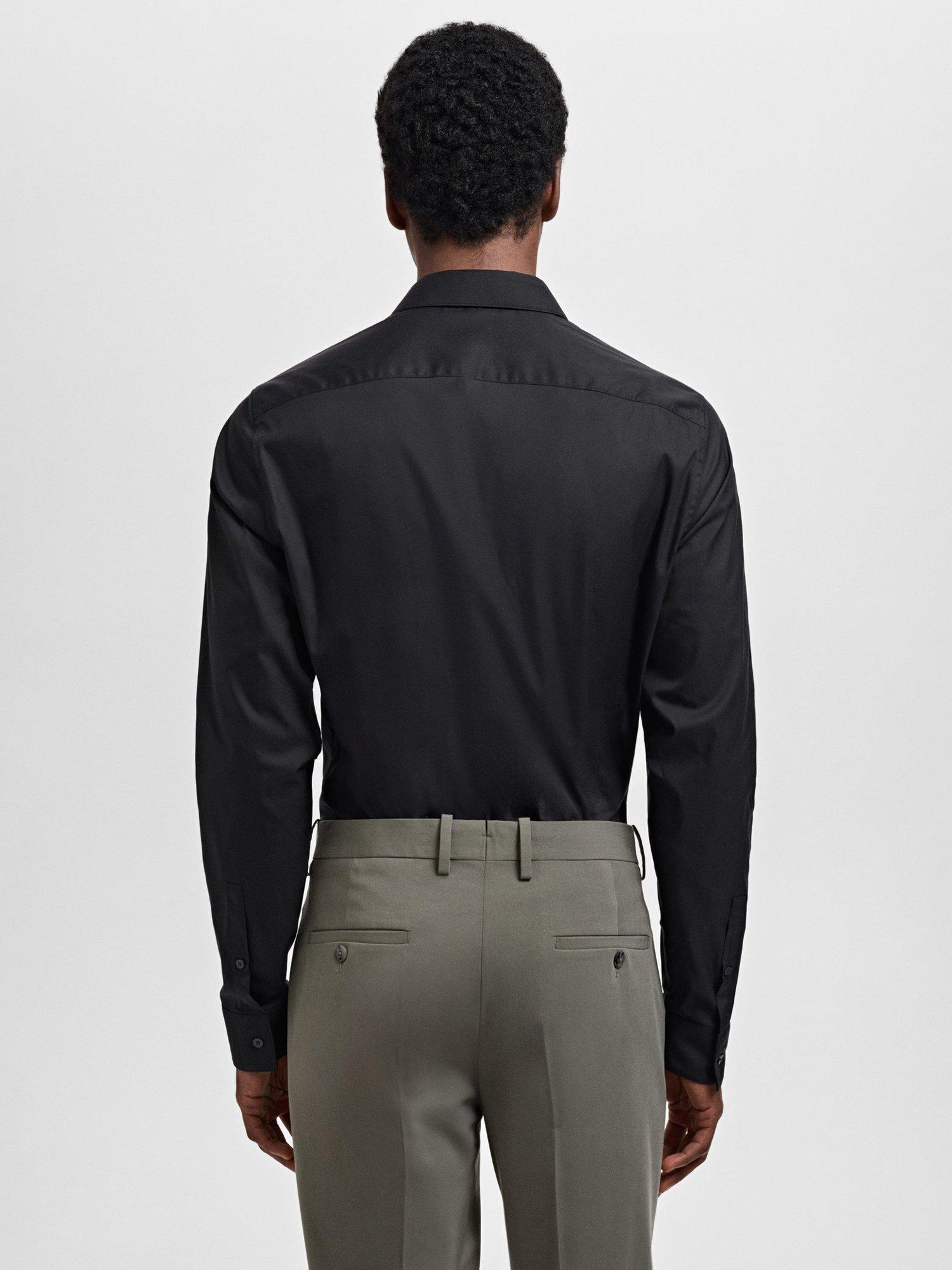 Product image 4 of 8, which shows Mango Emotion Cotton Blend Shirt, Black, L