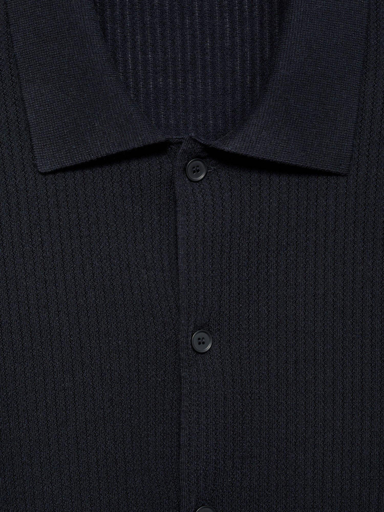 Product image 8 of 8, which shows Mango Flew Button Down Short Sleeve Shirt, Navy, L