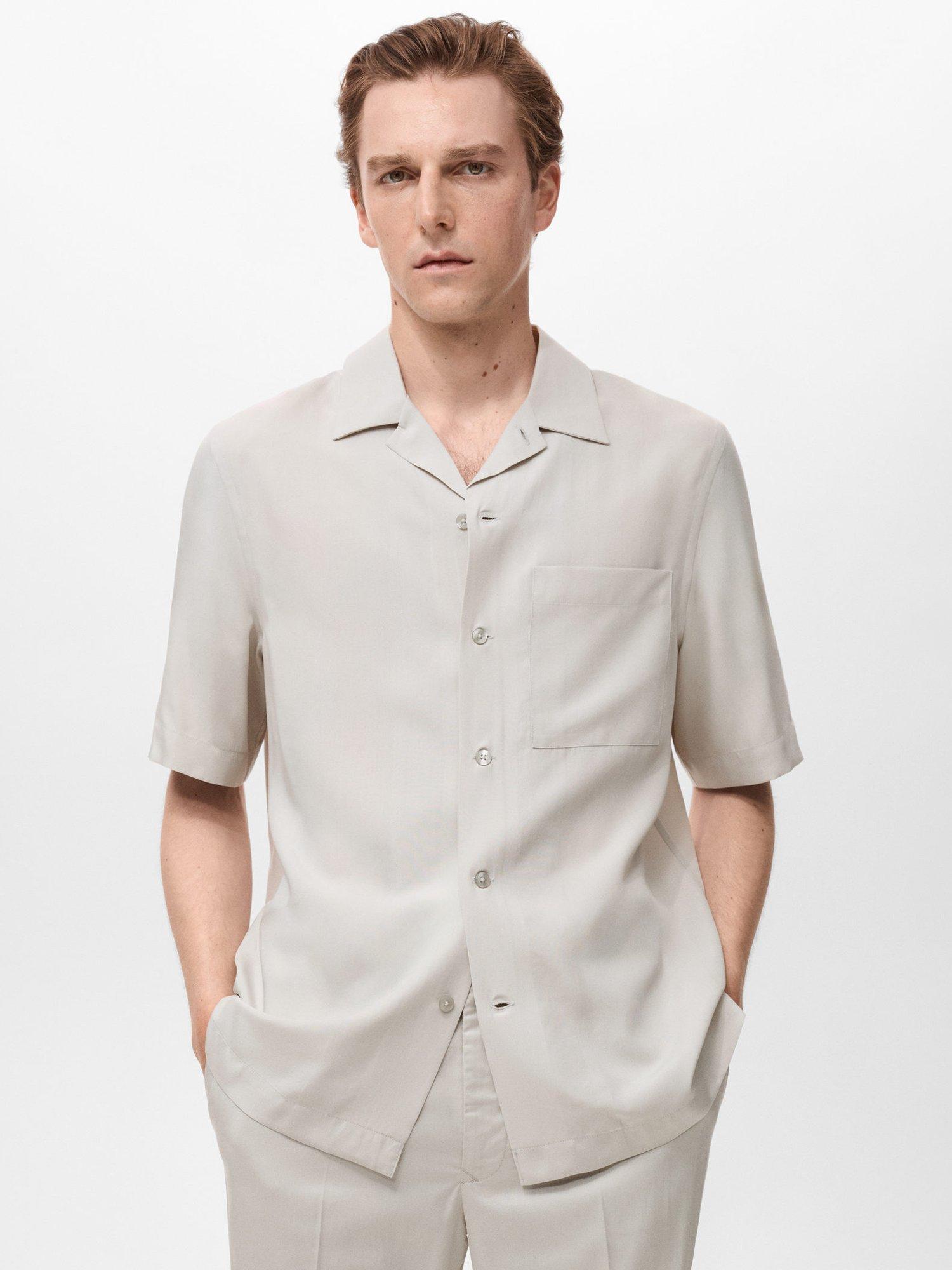 Product image 1 of 9, which shows Mango Luca Short Sleeve Shirt, Natural White, L