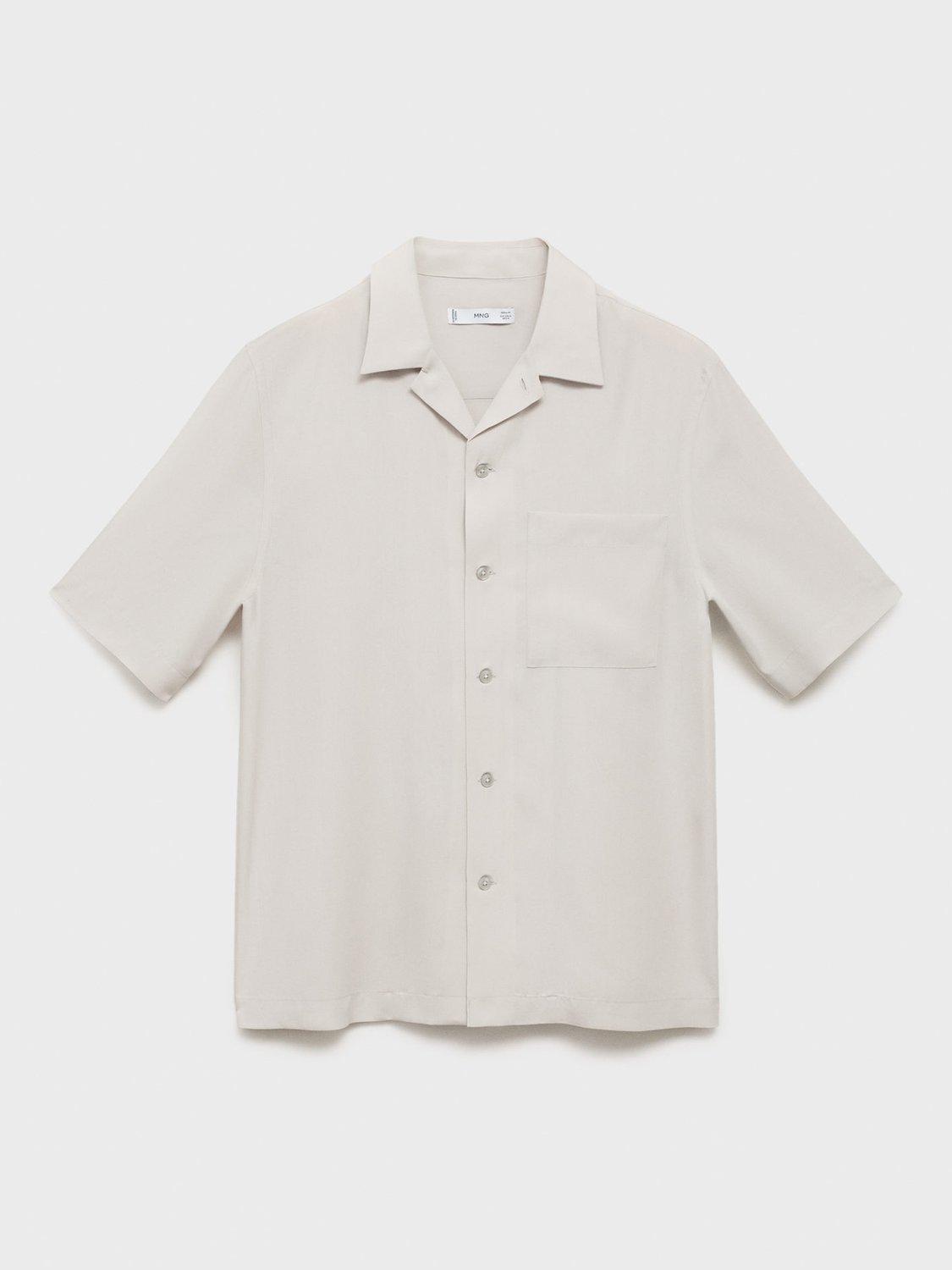 Product image 3 of 9, which shows Mango Luca Short Sleeve Shirt, Natural White, L