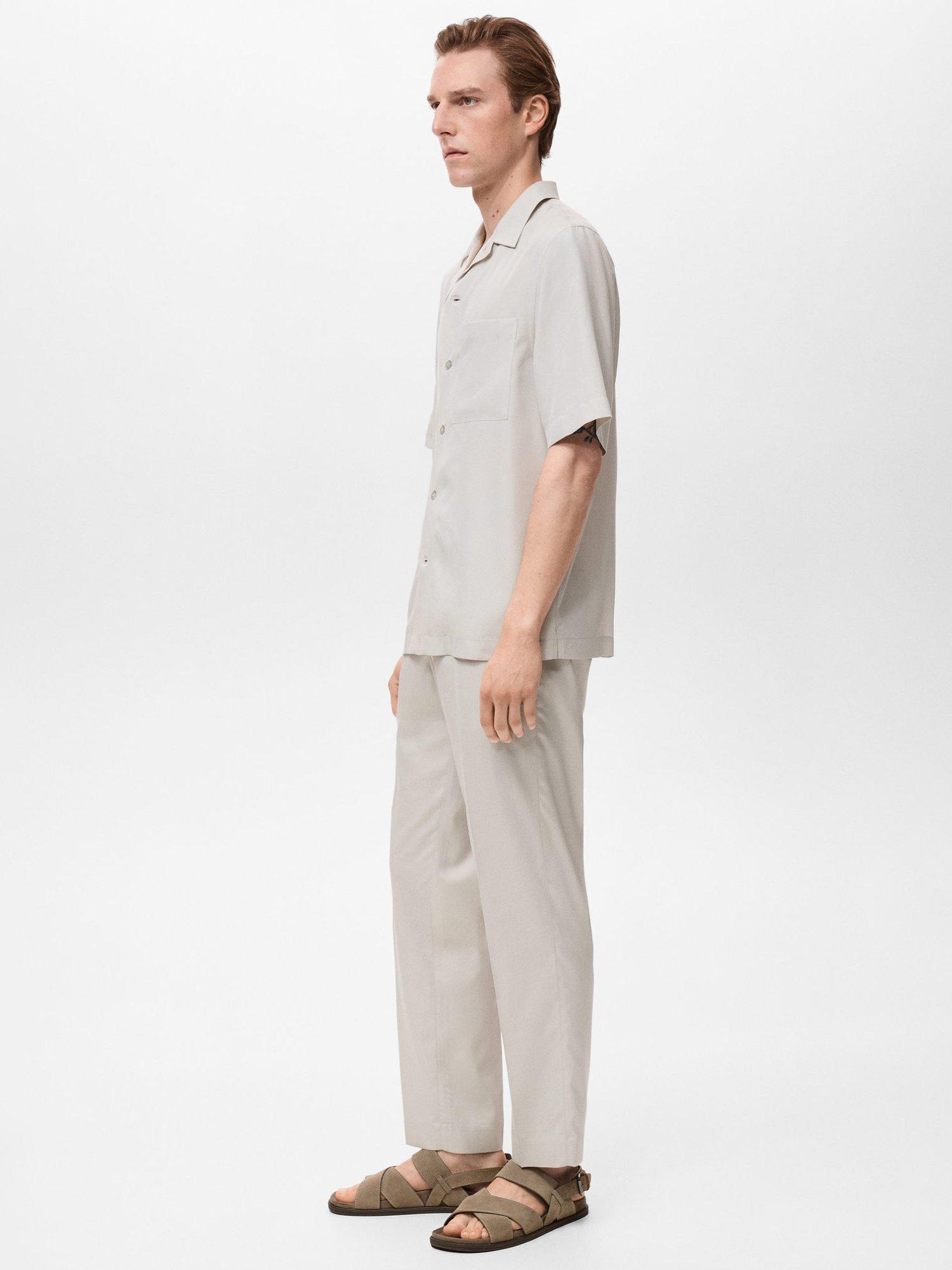 Product image 7 of 9, which shows Mango Luca Short Sleeve Shirt, Natural White, L
