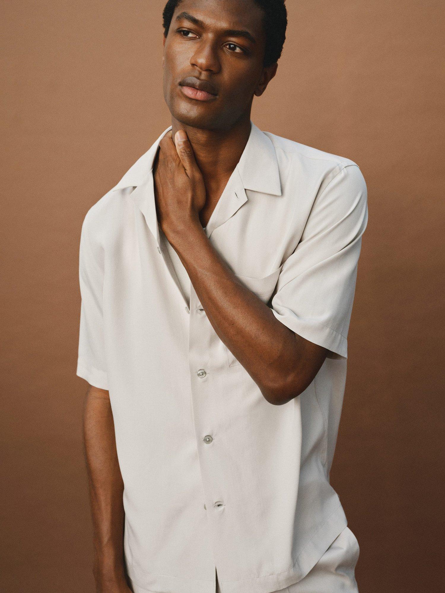 Product image 8 of 9, which shows Mango Luca Short Sleeve Shirt, Natural White, L