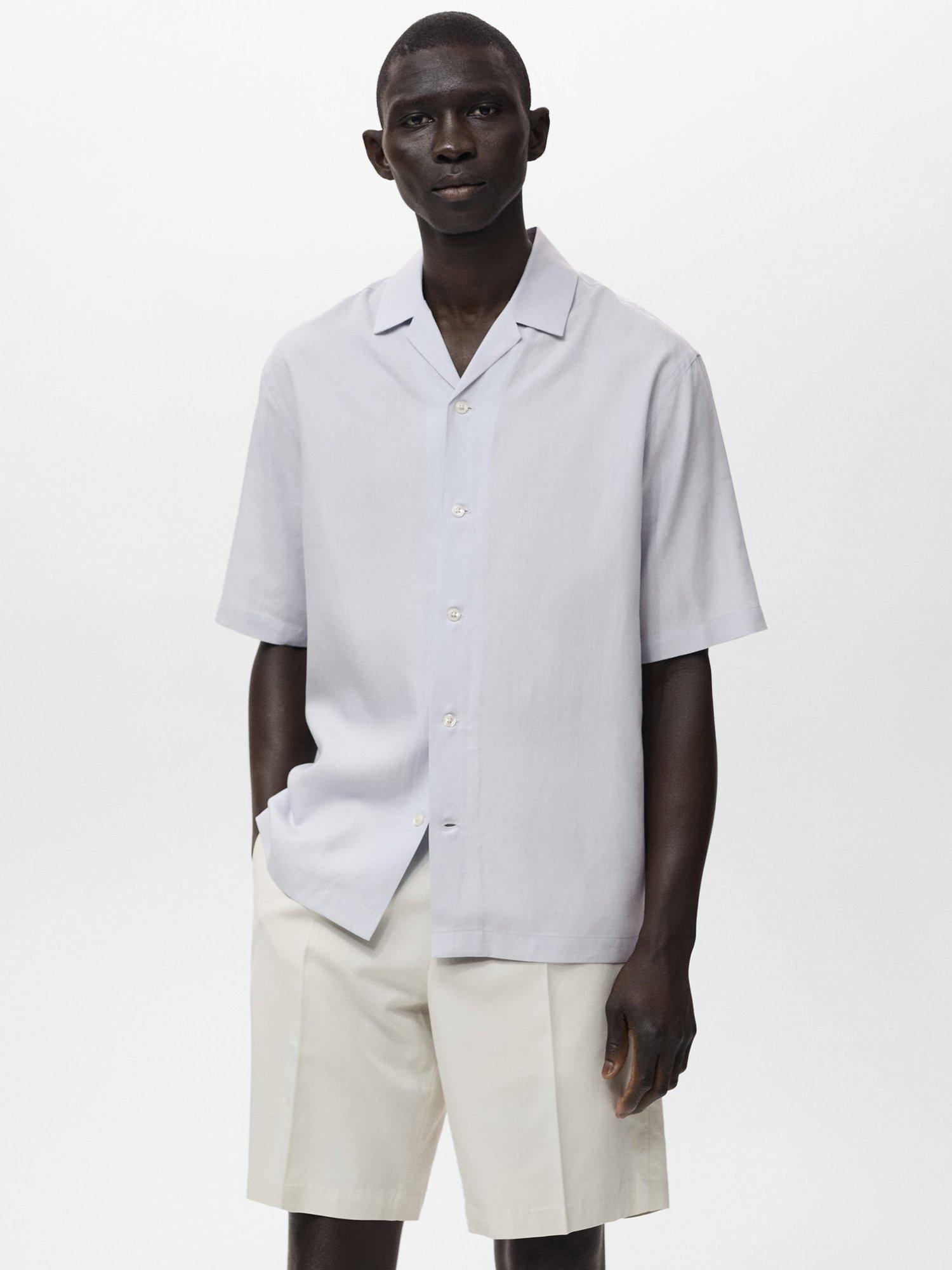 Product image 1 of 9, which shows Mango Luca Short Sleeve Shirt, Pastel Blue, XS