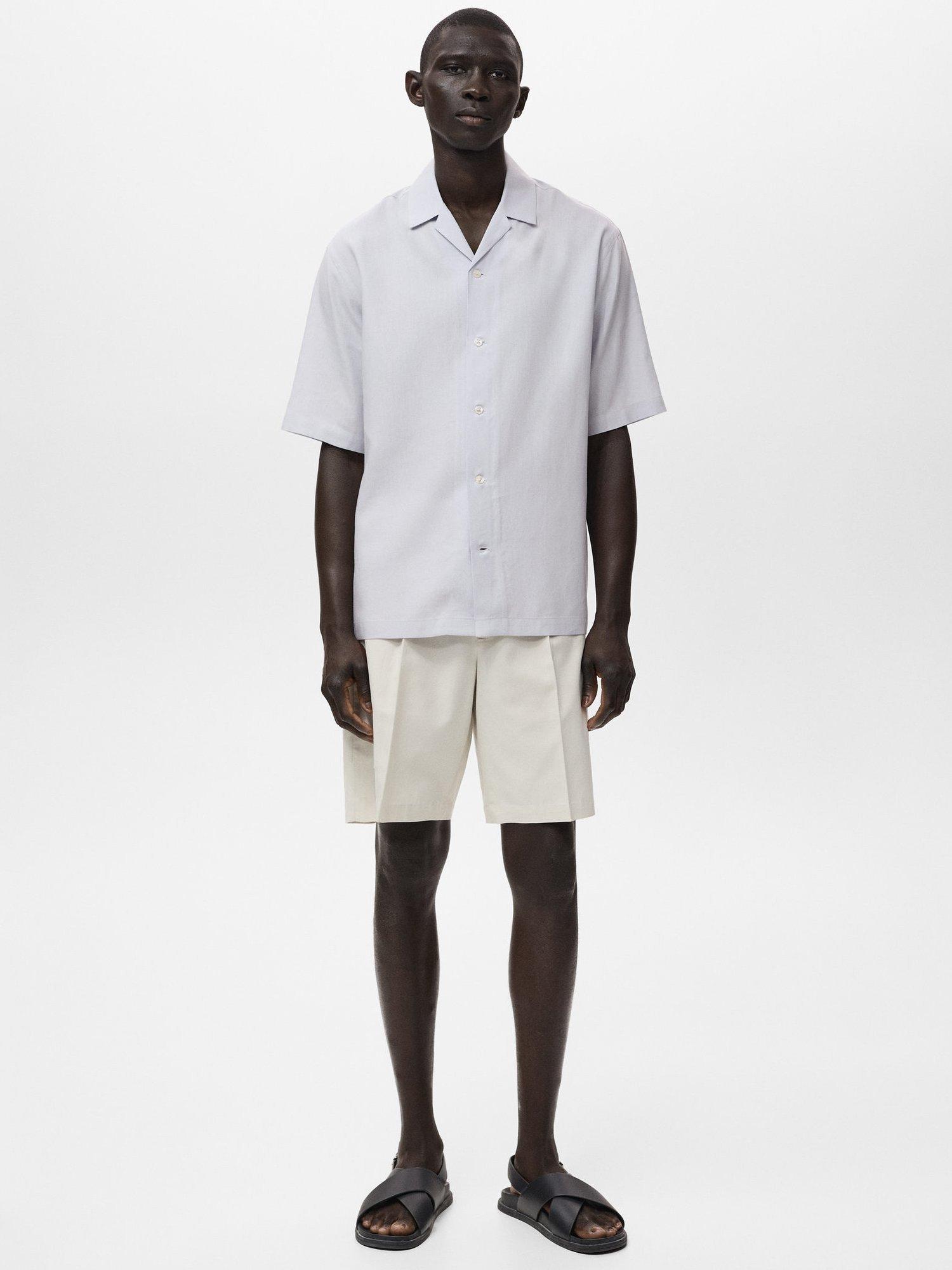 Product image 2 of 9, which shows Mango Luca Short Sleeve Shirt, Pastel Blue, XS