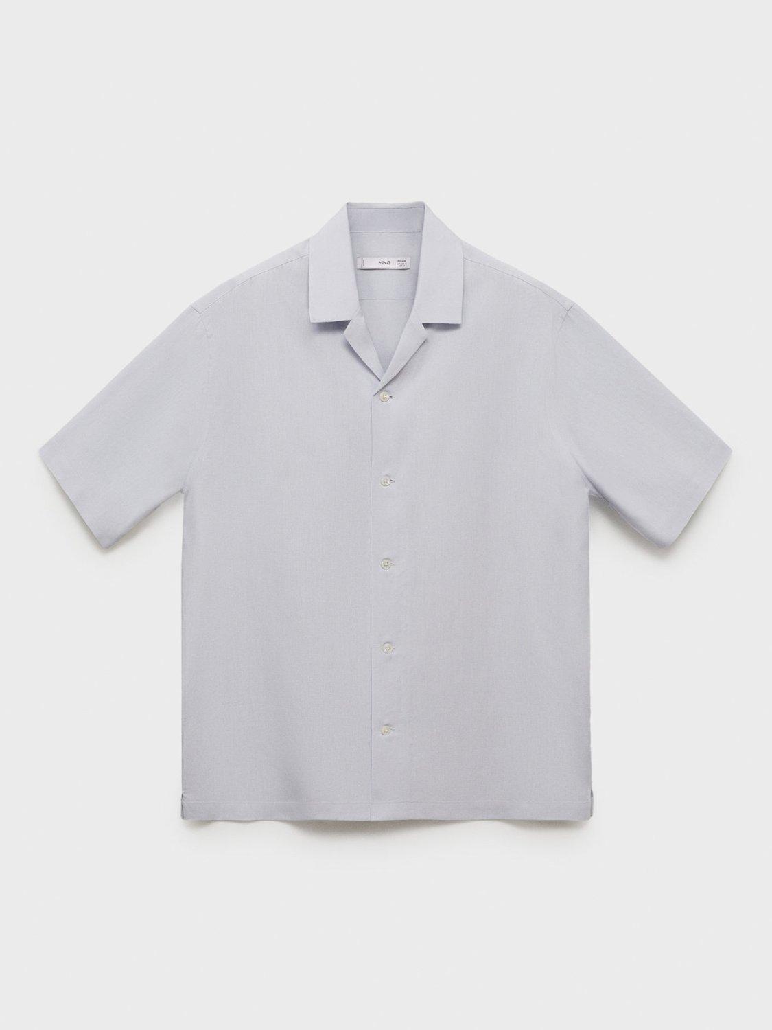 Product image 3 of 9, which shows Mango Luca Short Sleeve Shirt, Pastel Blue, XS