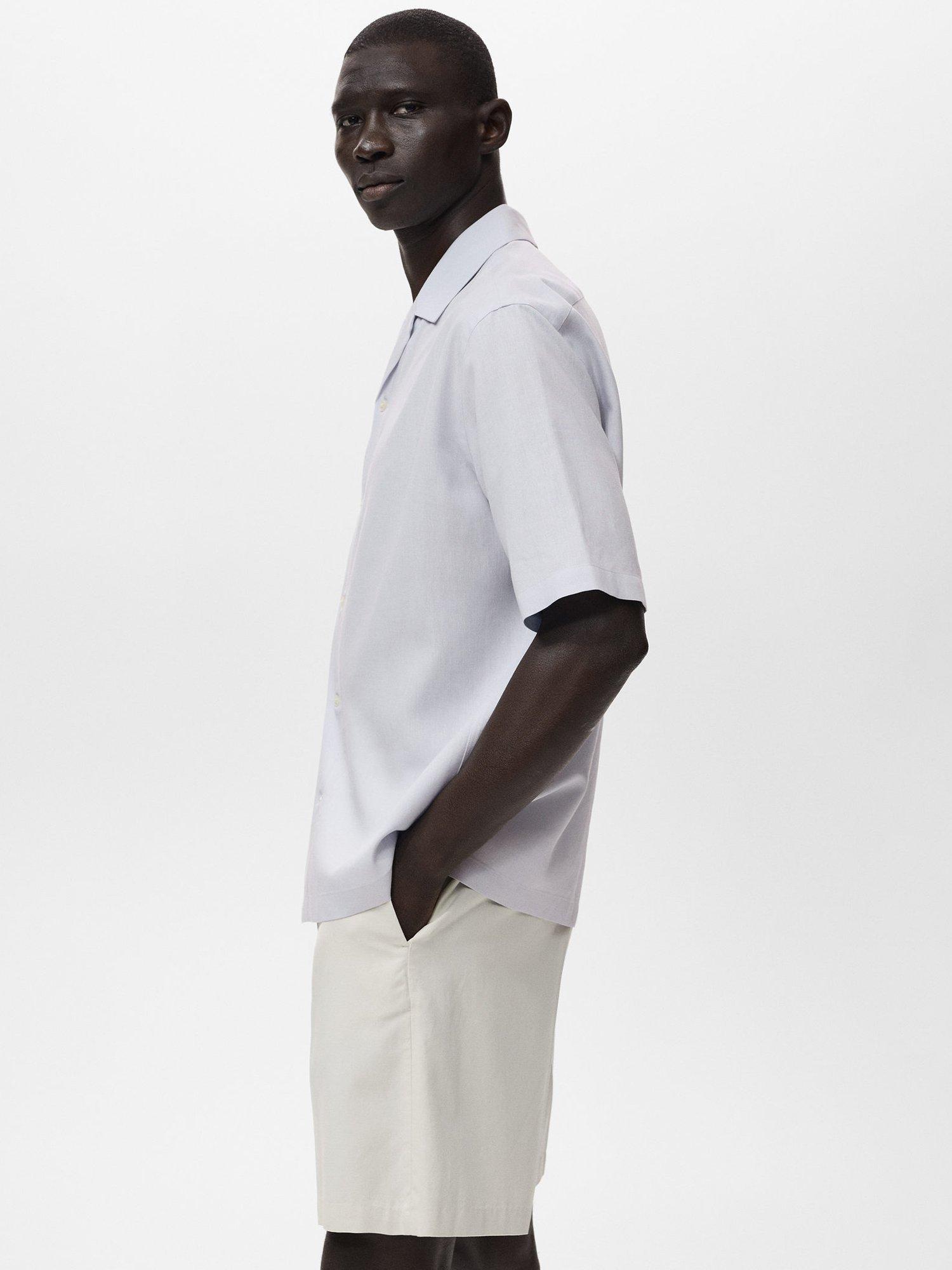 Product image 7 of 9, which shows Mango Luca Short Sleeve Shirt, Pastel Blue, XS