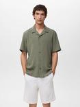 Mango Pireo Stripe Button Down Short Sleeve Shirt