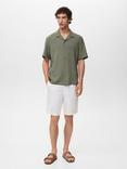 Mango Pireo Stripe Button Down Short Sleeve Shirt