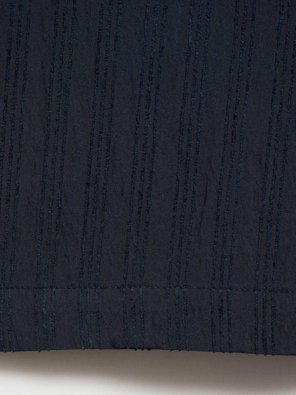 Product image 5 of 9, which shows Mango Pireos Stripe Button Down Short Sleeve Shirt, Navy, L