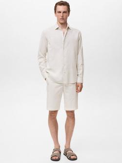 Mango Rub Cotton Linen Blend Shirt - view 2, Natural White