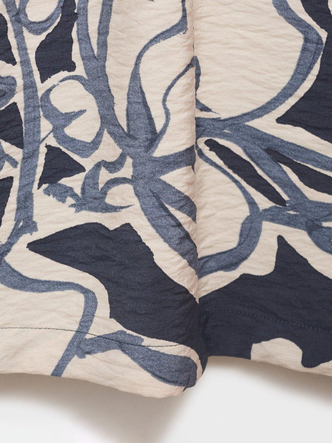 Product image 5 of 9, which shows Mango Scorcio Floral Print Button Down Short Sleeve Shirt, Navy, S