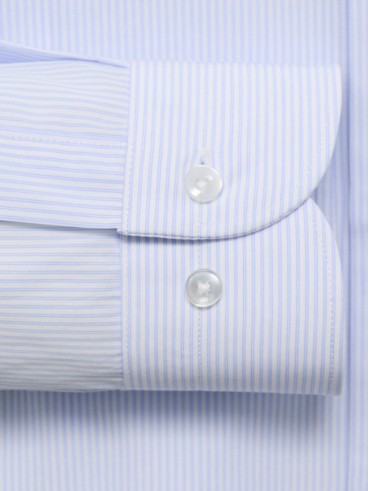 Product image 5 of 8, which shows Mango Selva Stripe Cotton Shirt, Medium Blue, L
