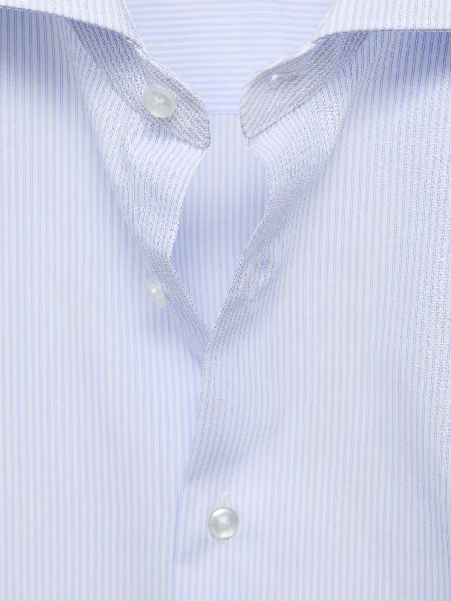 Product image 8 of 8, which shows Mango Selva Stripe Cotton Shirt, Medium Blue, L