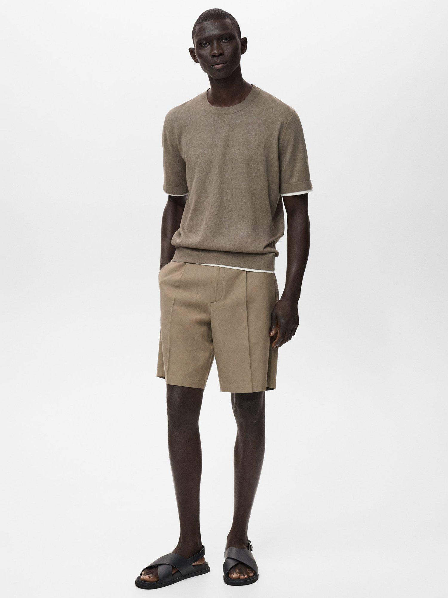 Product image 2 of 8, which shows Mango Bennio Linen Shorts, Dark Brown, 30