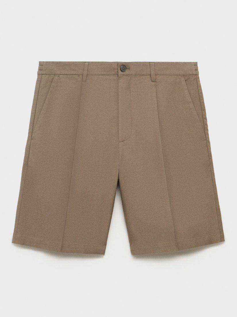 Product image 3 of 8, which shows Mango Bennio Linen Shorts, Dark Brown, 30
