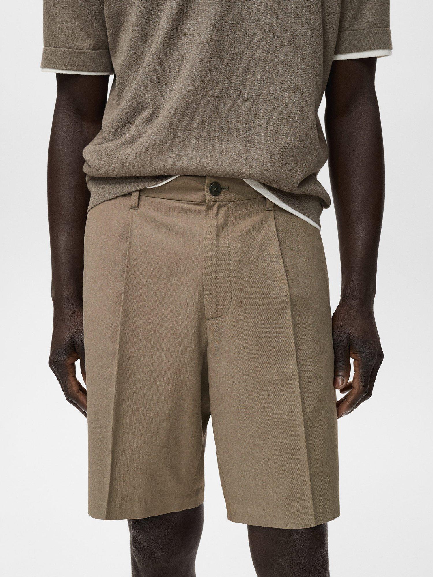 Product image 6 of 8, which shows Mango Bennio Linen Shorts, Dark Brown, 30