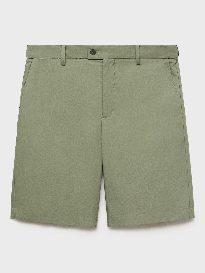 Product image 3 of 8, which shows Mango Bon Cotton Shorts, Green, 32