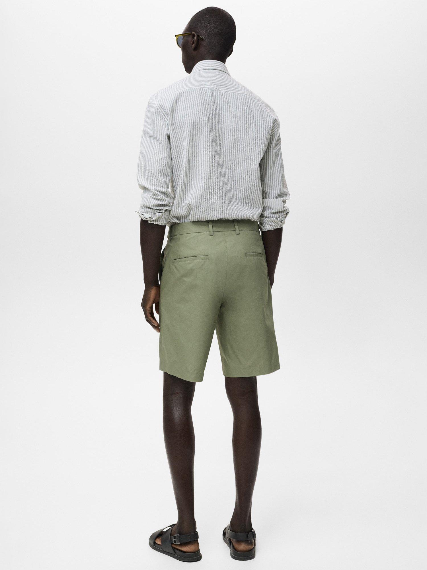 Product image 4 of 8, which shows Mango Bon Cotton Shorts, Green, 32