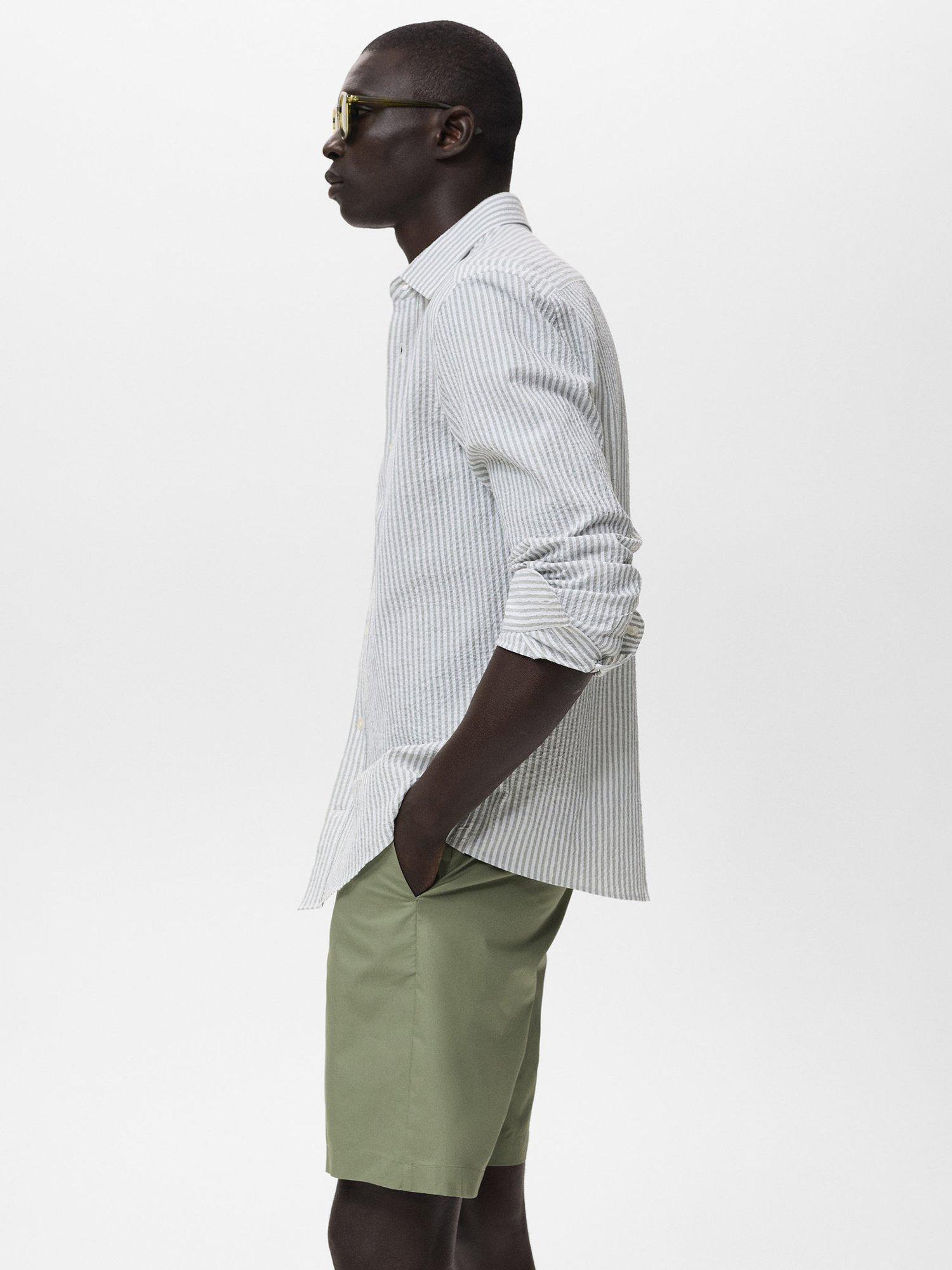 Product image 7 of 8, which shows Mango Bon Cotton Shorts, Green, 32