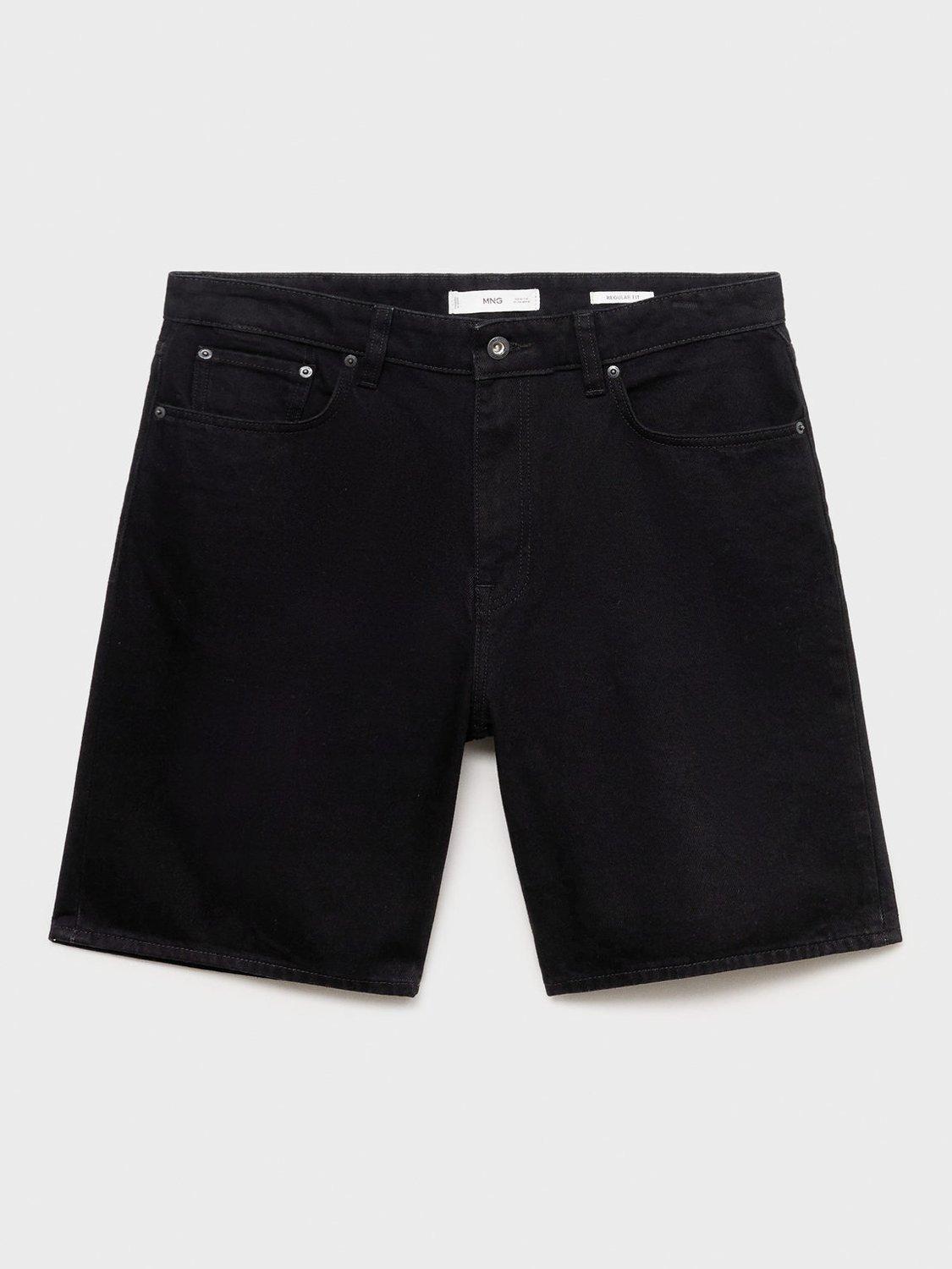 Product image 3 of 8, which shows Mango Jarod Cotton Denim Shorts, Black, 30