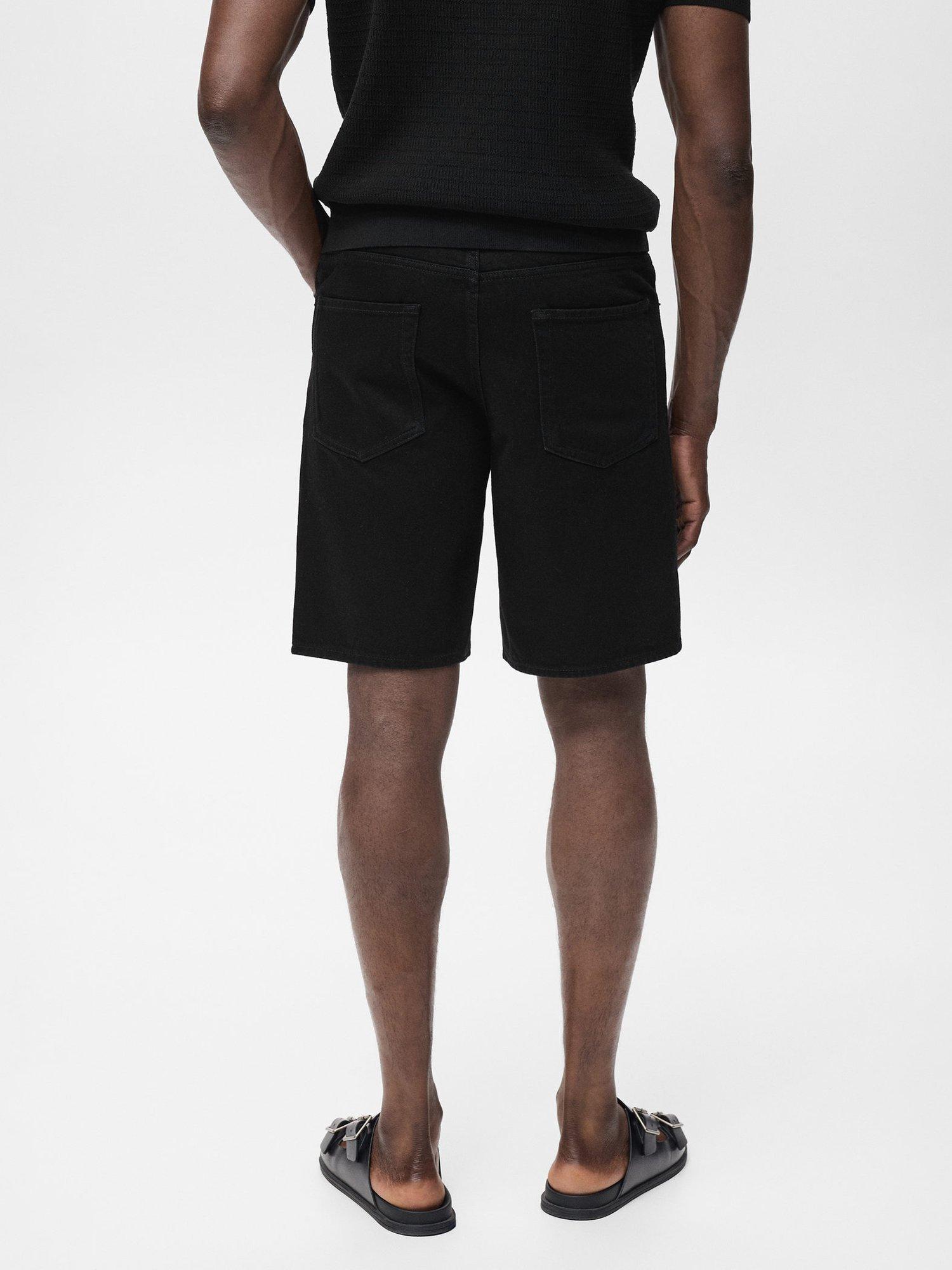Product image 4 of 8, which shows Mango Jarod Cotton Denim Shorts, Black, 30