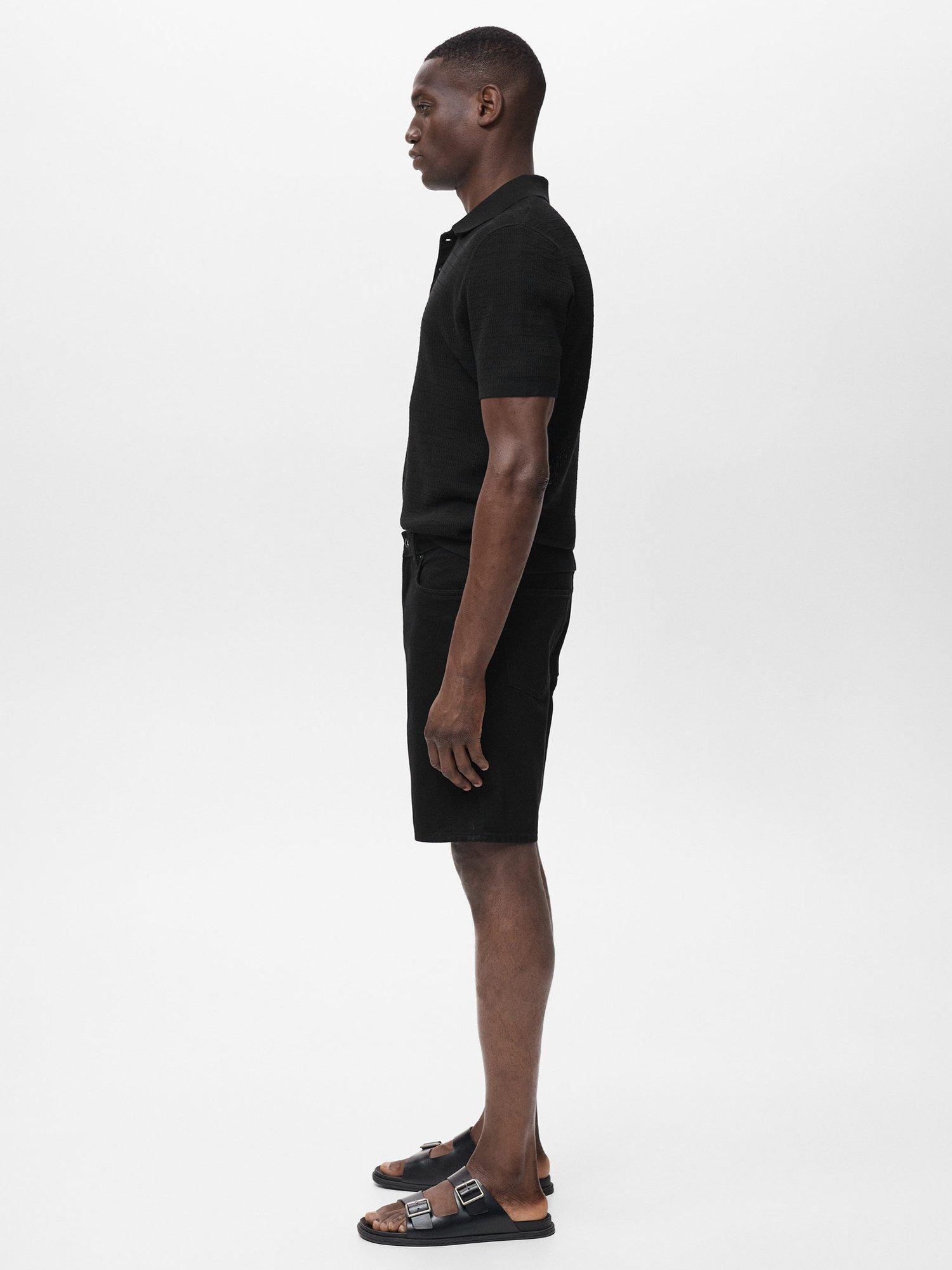 Product image 7 of 8, which shows Mango Jarod Cotton Denim Shorts, Black, 30