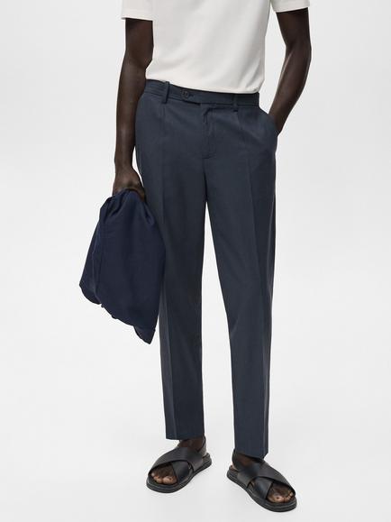 Mango Ennio Tapered Trousers, Navy