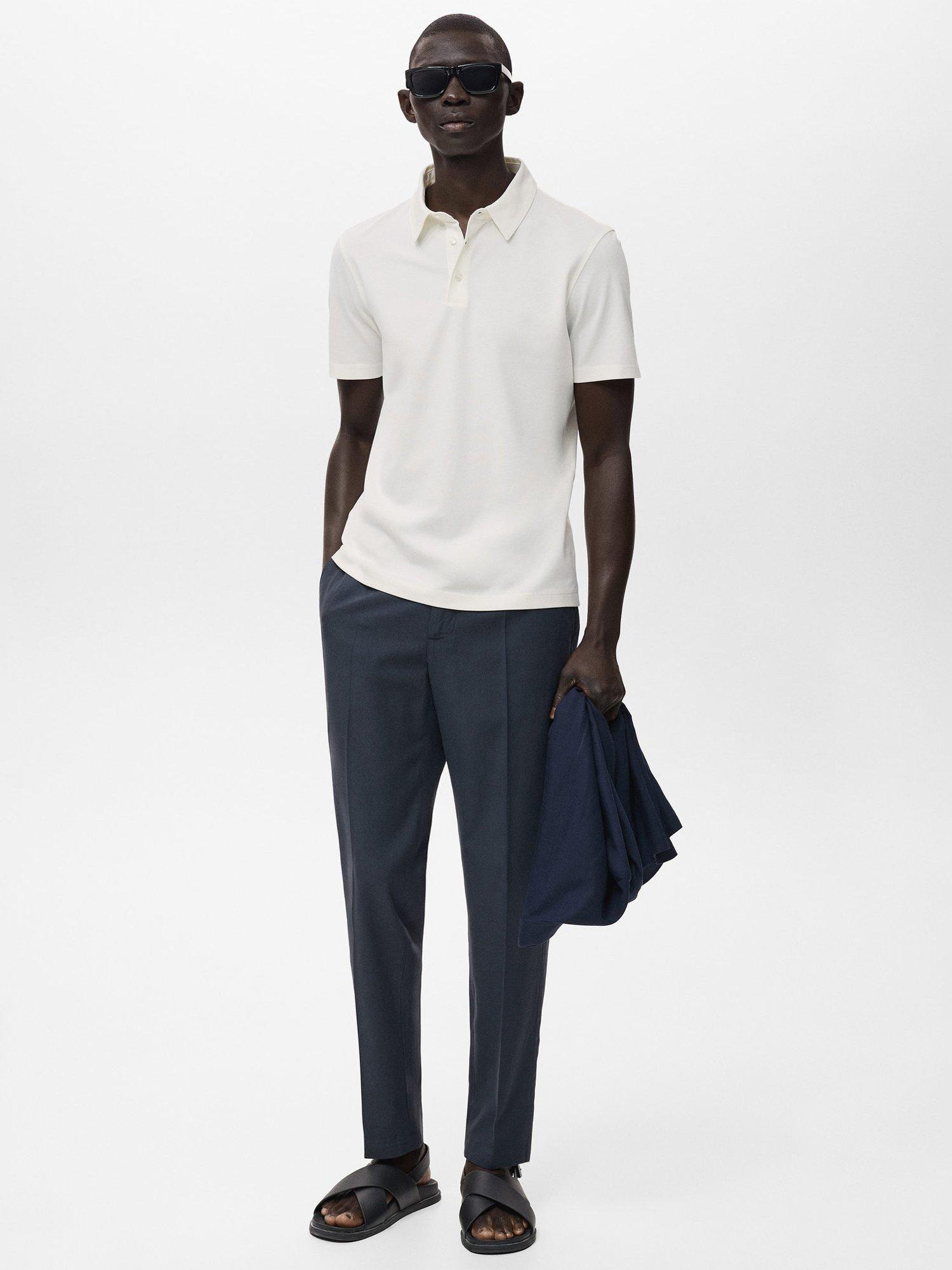 Product image 2 of 8, which shows Mango Ennio Tapered Trousers, Navy, 30