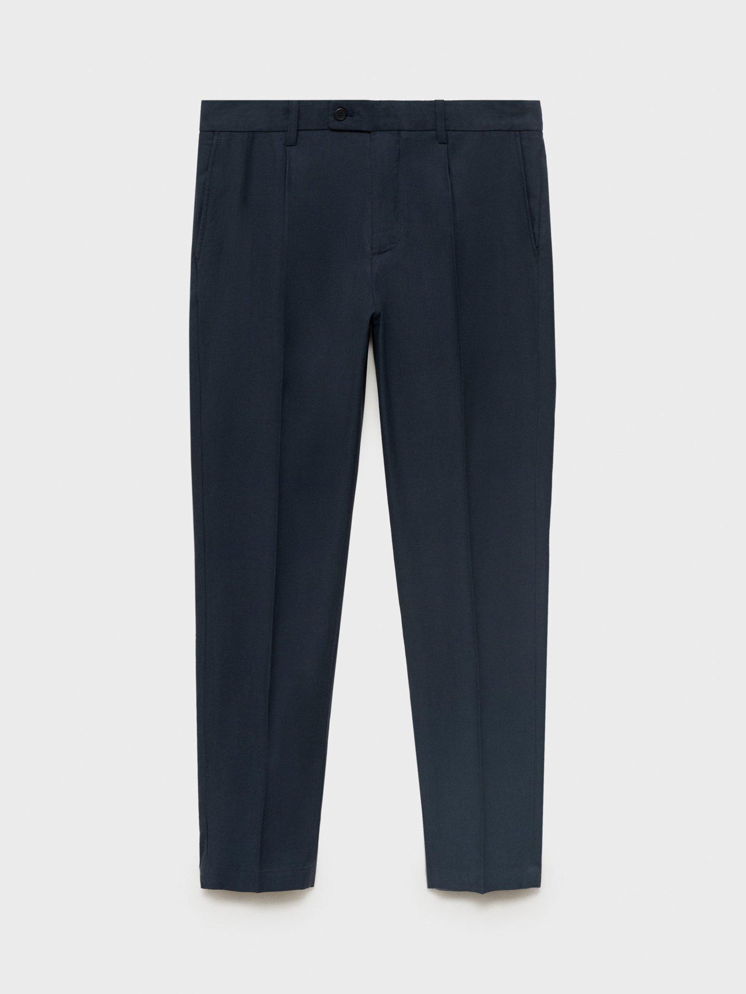 Product image 3 of 8, which shows Mango Ennio Tapered Trousers, Navy, 30