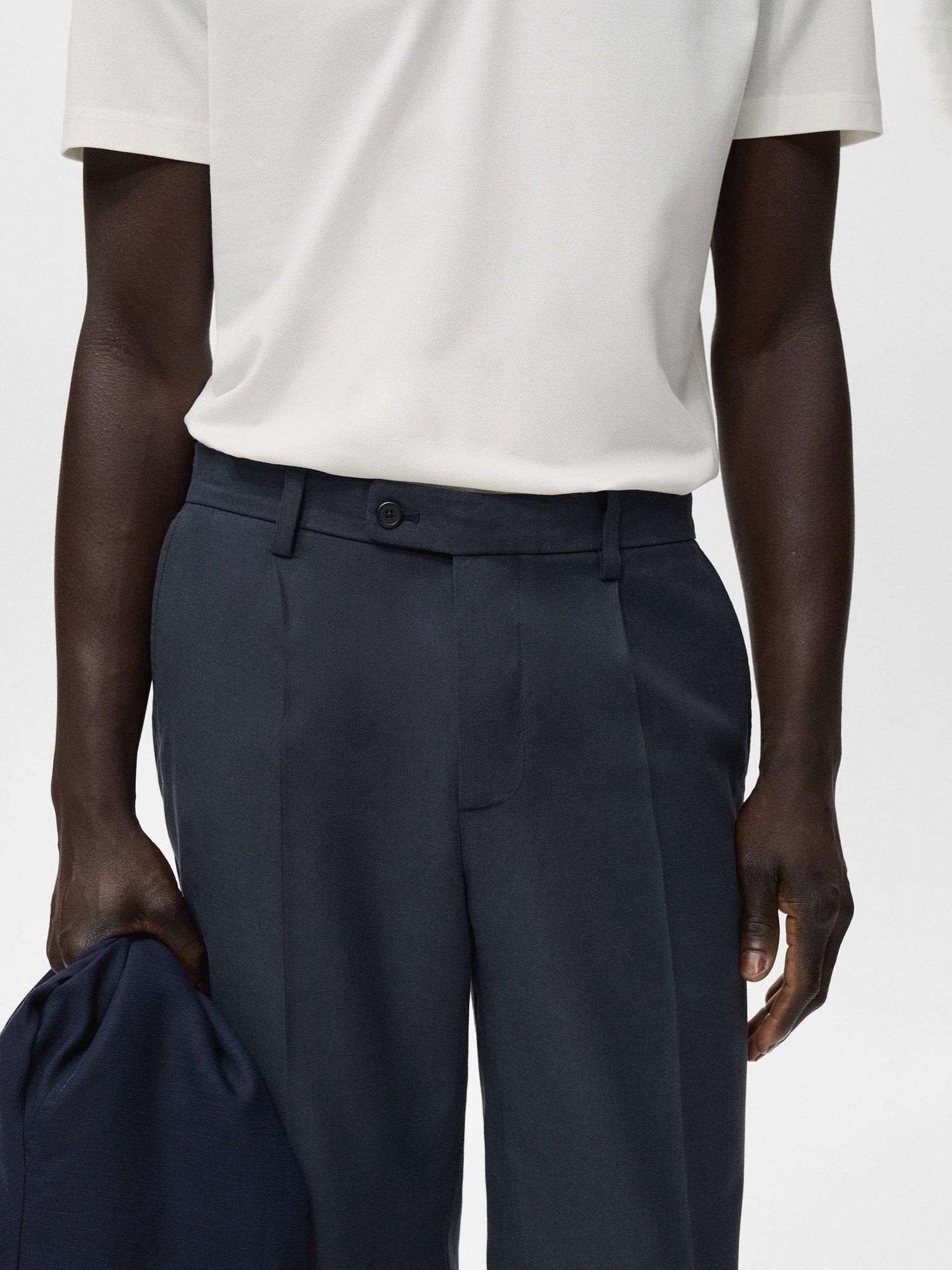 Product image 6 of 8, which shows Mango Ennio Tapered Trousers, Navy, 30