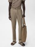 Mango Ennio Tapered Trousers, Brown