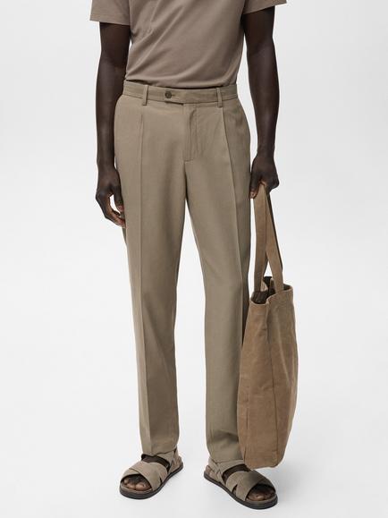 Mango Ennio Tapered Trousers, Brown
