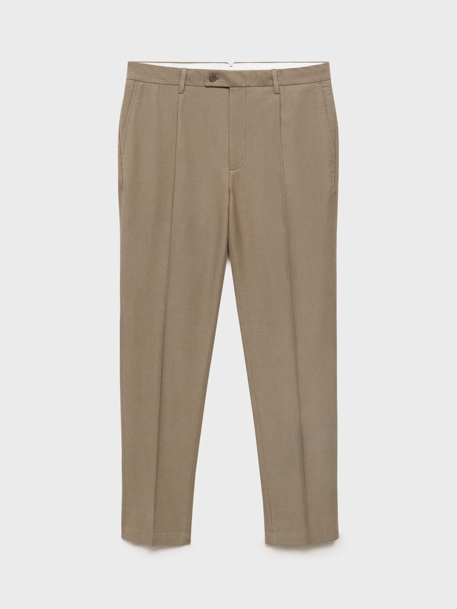 Product image 3 of 8, which shows Mango Ennio Tapered Trousers, Brown, 31