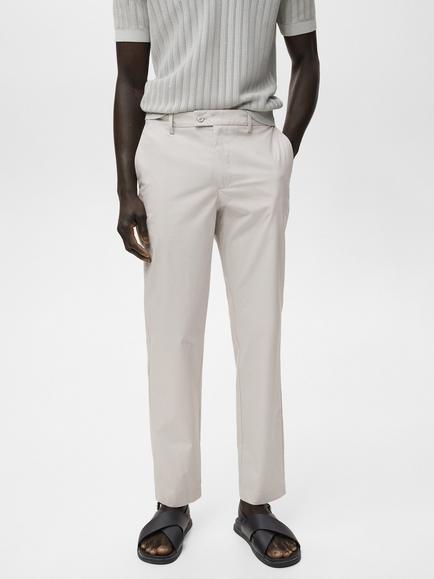 Mango Jon Straight Chinos, Natural White