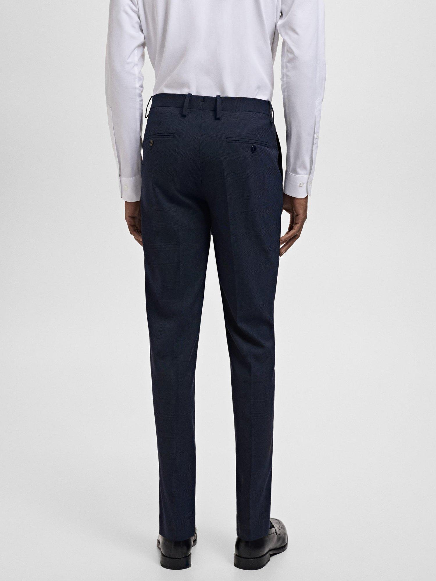 Product image 4 of 8, which shows Mango Milan Tailored Trousers, Navy, 29