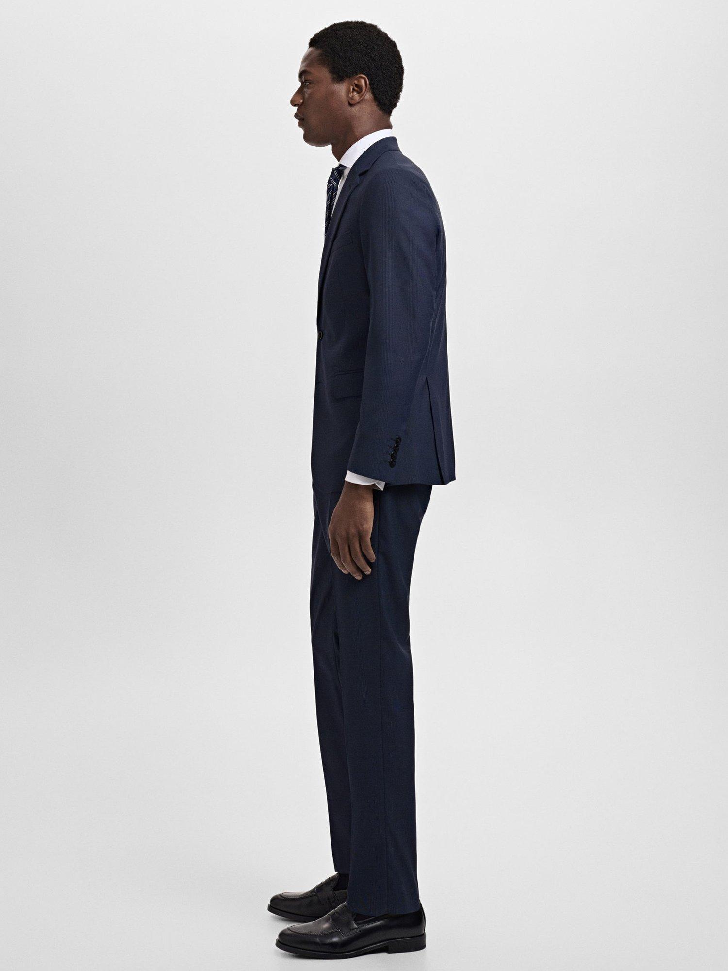 Product image 7 of 8, which shows Mango Milan Tailored Trousers, Navy, 29