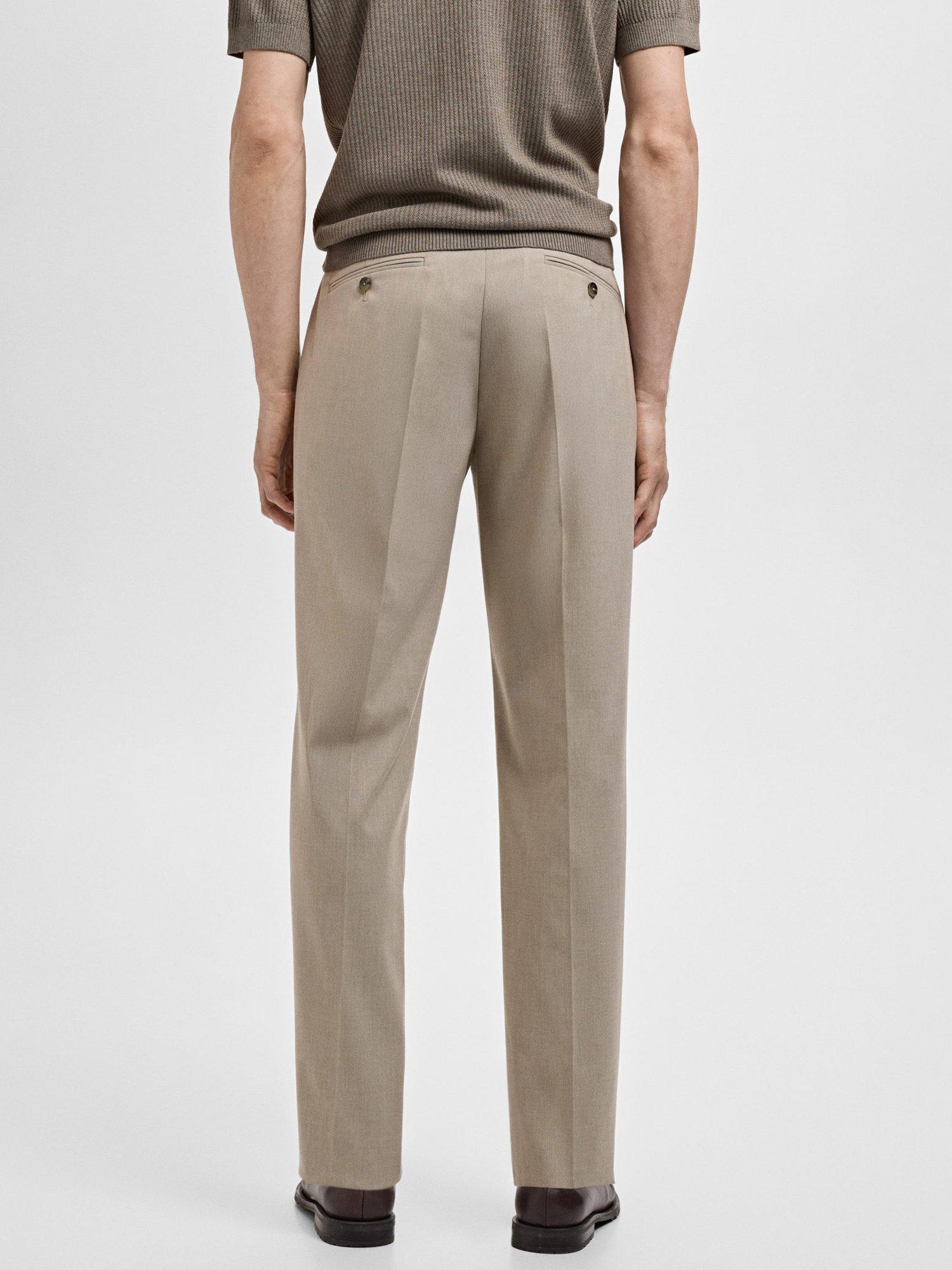 Product image 4 of 8, which shows Mango Slim Fit Monaco Tailored Trousers, Light Beige, 29