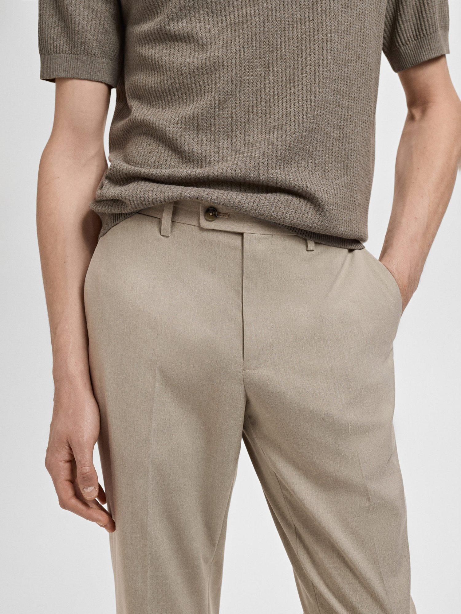 Product image 6 of 8, which shows Mango Slim Fit Monaco Tailored Trousers, Light Beige, 29