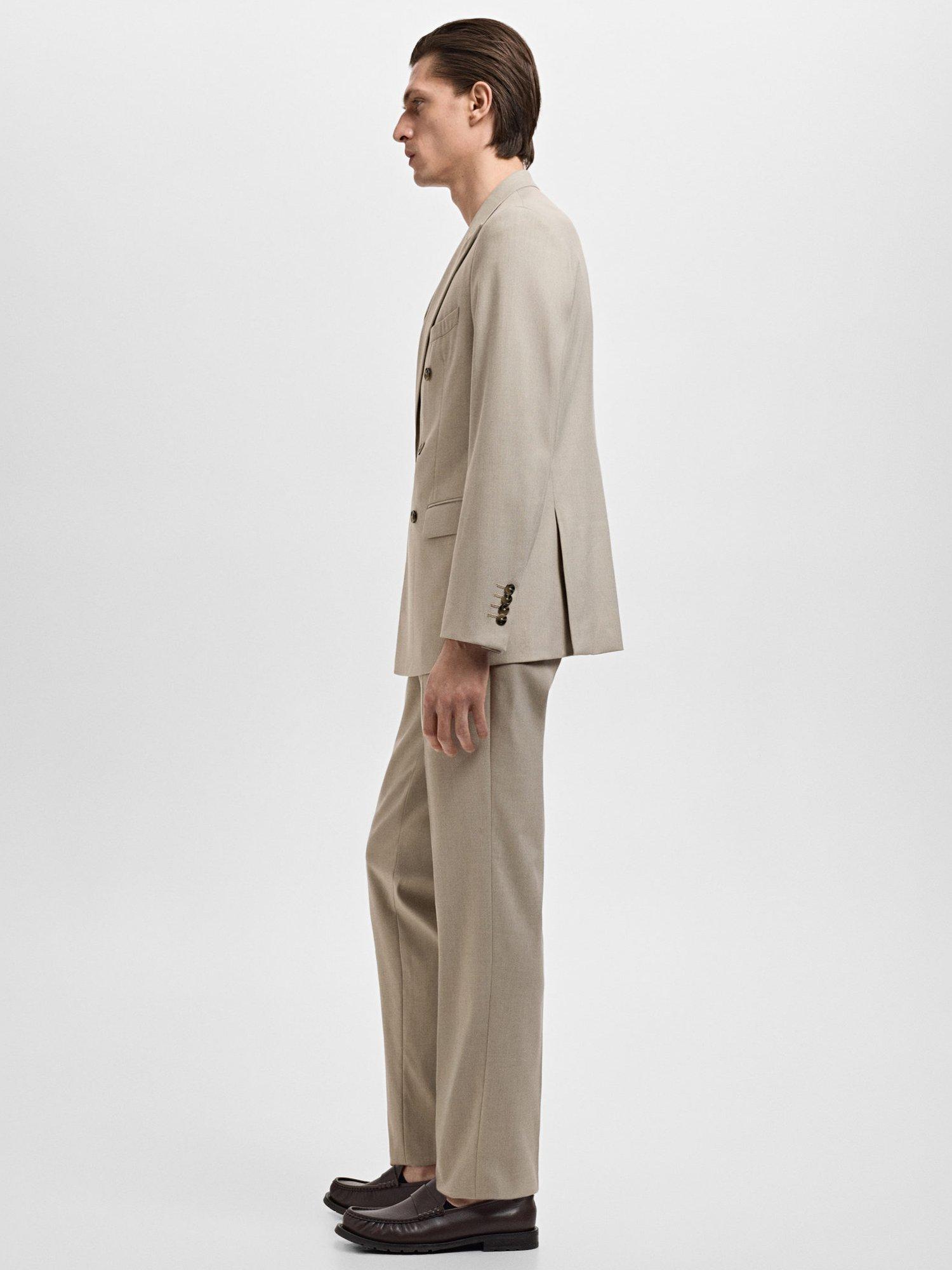 Product image 7 of 8, which shows Mango Slim Fit Monaco Tailored Trousers, Light Beige, 29