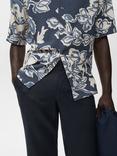 Mango Oyster Linen Trousers