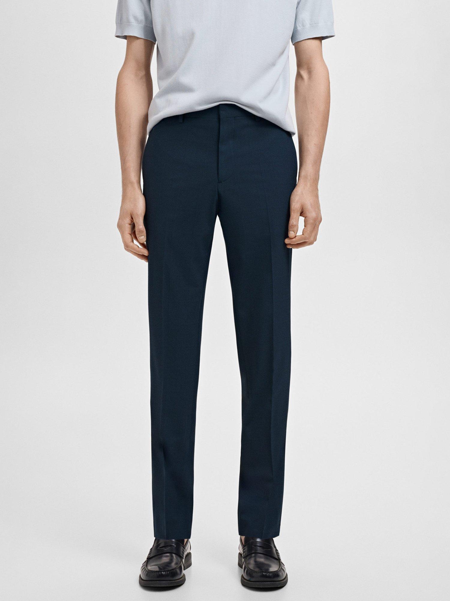Product image 1 of 8, which shows Mango Paris Tailored Trousers, Mid Blue, 29