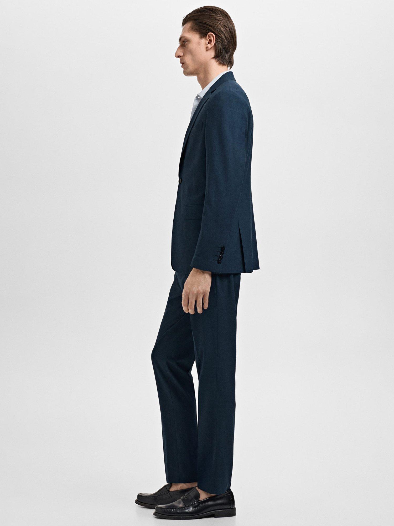 Product image 7 of 8, which shows Mango Paris Tailored Trousers, Mid Blue, 29