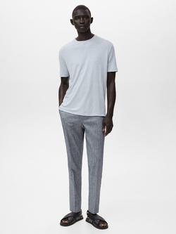 Mango Liman Linen Blend T-Shirt - view 2, Aqua