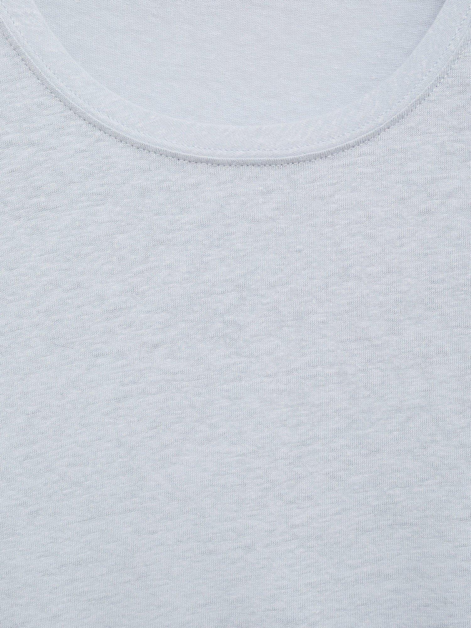 Product image 9 of 9, which shows Mango Liman Linen Blend T-Shirt, Aqua, L