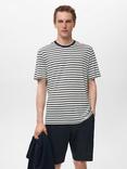 Mango Limar Stripe Linen Blend T-Shirt
