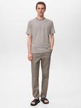 Mango Limar Stripe Linen Blend T-Shirt, Natural White